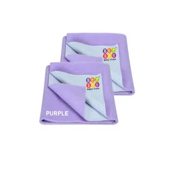 BeyBee Kids Pack of 2 Purple Solid Waterproof Dry Sheet Cotton Mattress Protector-picture-19