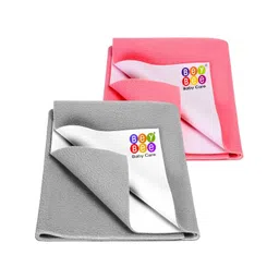 BeyBee Kids Pink & Grey 2-Pieces Breathable & Lightweight Mattress Protector-picture-19