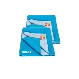 BeyBee Kids Set Of 2 Blue Solid Mattress Protectors-picture-17