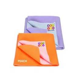 BeyBee Set of 2 Peach-Coloured & Violet Quick Dry Baby Bed Protector Waterproof Mattress-picture-13