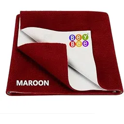 BeyBee Waterproof Quick Dry Sheet for Baby| Bed Pad Anti-Piling Fleece Extra Absorbent Washable Matress Protector| Baby Bed Protector Sheet for Toddler Children, Medium Size, 100x70cm, Maroon-picture-20