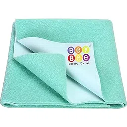 BeyBee Waterproof Quick Dry Sheet for Baby| Bed Pad Anti-Piling Fleece Extra Absorbent Washable Matress Protector| Baby Bed Protector Sheet for Toddler Children, X-Large Size, 200 x 140cm, Sea Green-picture-24