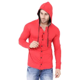BEYOU FASHION Hooded Applique Slim Fit Cotton T-shirt-picture-36