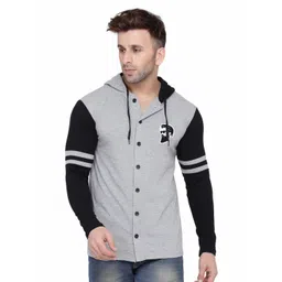 BEYOU FASHION Men Colourblocked Hooded Slim Fit T-shirt-picture-14