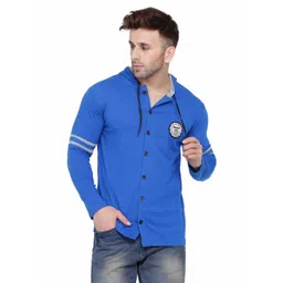 BEYOU FASHION Men Hooded Applique Slim Fit T-shirt-picture-39