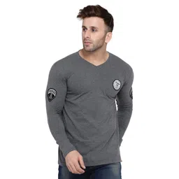 BEYOU FASHION Men Solid V-Neck Cotton Slim Fit T-shirt-picture-19