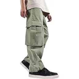 beyoung Cotton Dart Detailed Relaxed Fit Cargo Pants for Men | 5 Pocket | Cargo Trousers for Men-picture-18