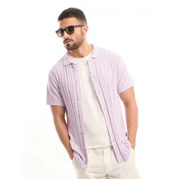 Beyoung Men Classic Spread Collar Solid Self Design Cotton Casual Shirt-picture-15