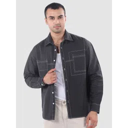 Beyoung Men Relaxed Fit Solid Spread Collar Cotton Casual Shirt-picture-17