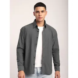 Beyoung Men Spread Collar Solid Cotton Casual Shirt-picture-13