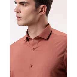 Beyoung Men Spread Collar Solid Cotton Slim Fit Casual Shirt image 4