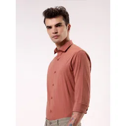 Beyoung Men Spread Collar Solid Cotton Slim Fit Casual Shirt image 2