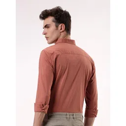 Beyoung Men Spread Collar Solid Cotton Slim Fit Casual Shirt image 5