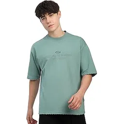 beyoung Peace Printed Ribbed Edge Oversized T-Shirt for Men-picture-54