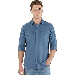 beyoung Solid Recycled Flannel Shirt for Men | Premium Cotton Flannel | Classic Pointed Collar-picture-10