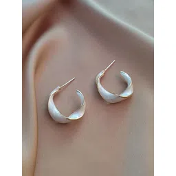 BEYTER Sterling Silver Contemporary Half Hoops-picture-23