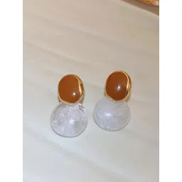 BEYTER Sterling Silver Gold-Plated Artificial Stones Studded Drop Earrings-picture-27