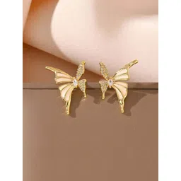 BEYTER Sterling Silver Korean Rhinestone Studded Butterfly Shaped Studs-picture-32