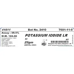 BFC POTASSIUM IODIDE LR - 25gm, (KI) CAS No.7681-11-0-picture-25
