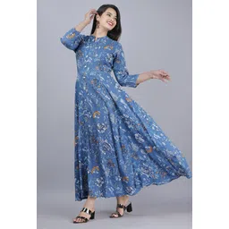 bhagli Women Gown Blue Maxi/Full Length Dress-picture-11