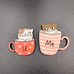 Bhai Please You&Me Wooden Fridge Magnet(Pack of 1) Valentine,Anniversary,Couple&Love Gift Valentine Couple Wedding Anniversary Gift&Decoration for Husband-Wife,Boyfriend-Girlfriend,Him-Her,Men-Women-image-7