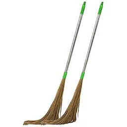 BHAJANLAL GREENERY Soft Grass Broom Stick with Long Steel Handle - Pack of 2 (hard_floor, material: alloy_steel)-picture-12