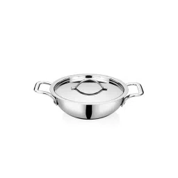 Bhalaria Food Grade Silver Stainless steel Triply Kadai with Lid & Handle - 18 Cm (1 L)-picture-17