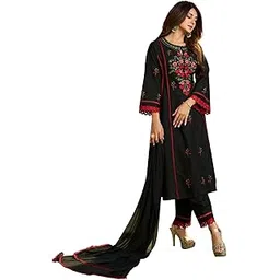 bhama couture Black Embroidered Kurta Set-picture-41