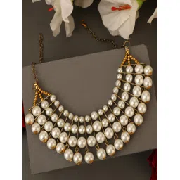 Bhana Fashion Gold-Toned & White Gold-Plated Handcrafted Necklace-picture-38