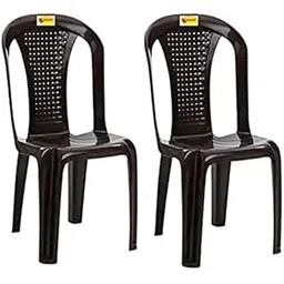Bharat Sales Plastic Arm Chair Glossy Finish Chair for Outdoor Indoor Living Room,Dining Room, Bedroom, Kitchen/Strong & Sturdy Structure (Brown Color Pack of 2)-picture-31