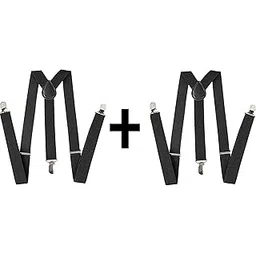 bharatanatyamworld Combo Offer Men's Elastic Suspender Free Size - Black-Pack of 2pc-picture-14