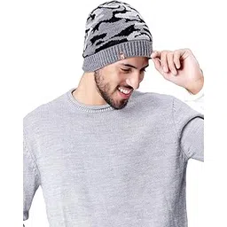 bharatasya Cable Knit Winter Woolen Slouchy Beanie Cap-picture-20