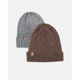 bharatasya Men Bhcombo-121222-020-055 Pack of 2 Knitted Beanies-picture-41