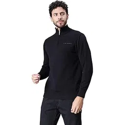 bharatasya Men Cotton Knitted Regular Fit High Neck Front Zipper Full Sleeves Solid Pullover Sweater-picture-39