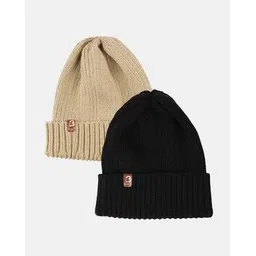 bharatasya Pack of 2 Knitted Beanies-picture-10