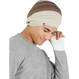 bharatasya Slouchy Boho Knit Beanie for Winters in Acrylic Wool (no Inner Lining)-picture-11