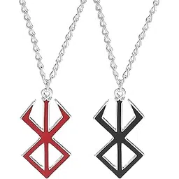 bharatbazaar Anime Accessories, 2PCS Necklace for Men and Women, Stylish Neck Chain with Pendant, Unisex Anime Jewelry, Red and Black Chains for Cosplay and Daily Accessories-picture-43