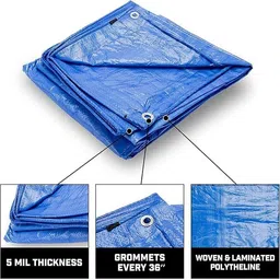 bharatdecors TARPAULINE SHEET WATERPROOF COVER Tent - For PROTECT FROM RAIN,SUNLIGHT,9 FEET X 12 FEET-picture-12