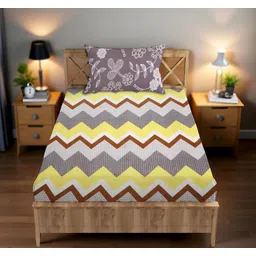 bharatlinen 144 TC Cotton Single Jaipuri Prints Flat Bedsheet-picture-26