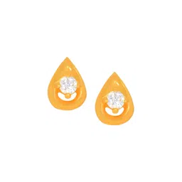 BHIMA 22K BIS Hallmark (916) Yellow Gold Sparkle Drop Stud Earrings For Kids-image-43