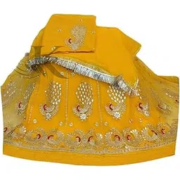 bhojal creation Women's Heavy Embroidery Work Semi Stitched Shimmer Silk Rajputi Poshak For Women Rajasthani Lehenga Choli-picture-14