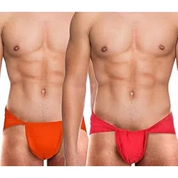 bhondubagus Men Cotton Gym Langot for Gym, Khusti and Physical Activities_Orange/Red_Pack of 2-picture-39