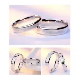 bhrm Men Set of 2 Silver-Plated Engraved Band Rings-picture-48
