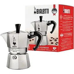 2 Cups : Bialetti Moka Express - Stove Top Espresso Coffee Maker - Aluminium with Acrylic Handle & Knob - 2 Cups-picture-31