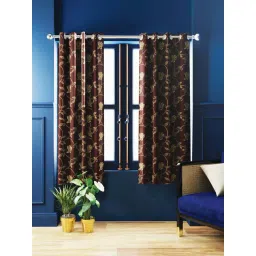 Bianca ANTELLIA GLITTER Brown Polyester 5 Ft. Window Curtain - Set of 2-picture-41