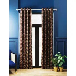 Bianca ANTELLIA GLITTER Brown Polyester 9 Ft. Long Door Curtain - Set of 2-picture-28