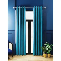 Bianca ANTELLIA GLITTER Teal Blue Polyester 9 Ft. Long Door Curtain - Set of 2-picture-48