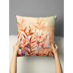 BIANCA Brown & Orange Floral Square Cushion Covers-picture-38