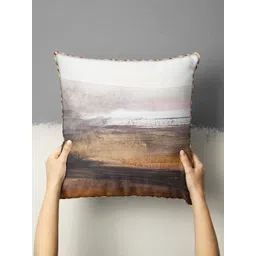 BIANCA Brown & White Abstract Square Cushion Covers-picture-10
