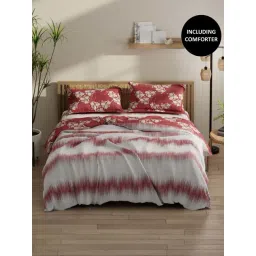 Bianca Classic Feel Blush & Burgundy 152 TC Double Size Bedsheet & Comforter With 2 Pillow Covers-picture-35